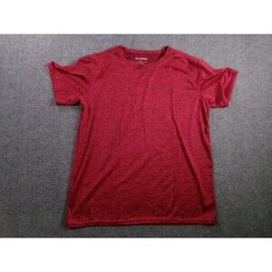 Real Essentials Shirt Men Extra Large Red Breathable Workout Short Sleeve Causal